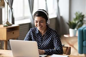 Student with headphones