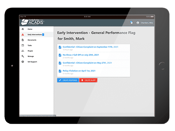 Guardian Tracking Performance Management and Early Intervention System flag on template