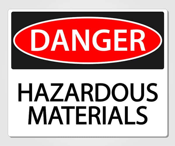 Danger hazardous materials sign