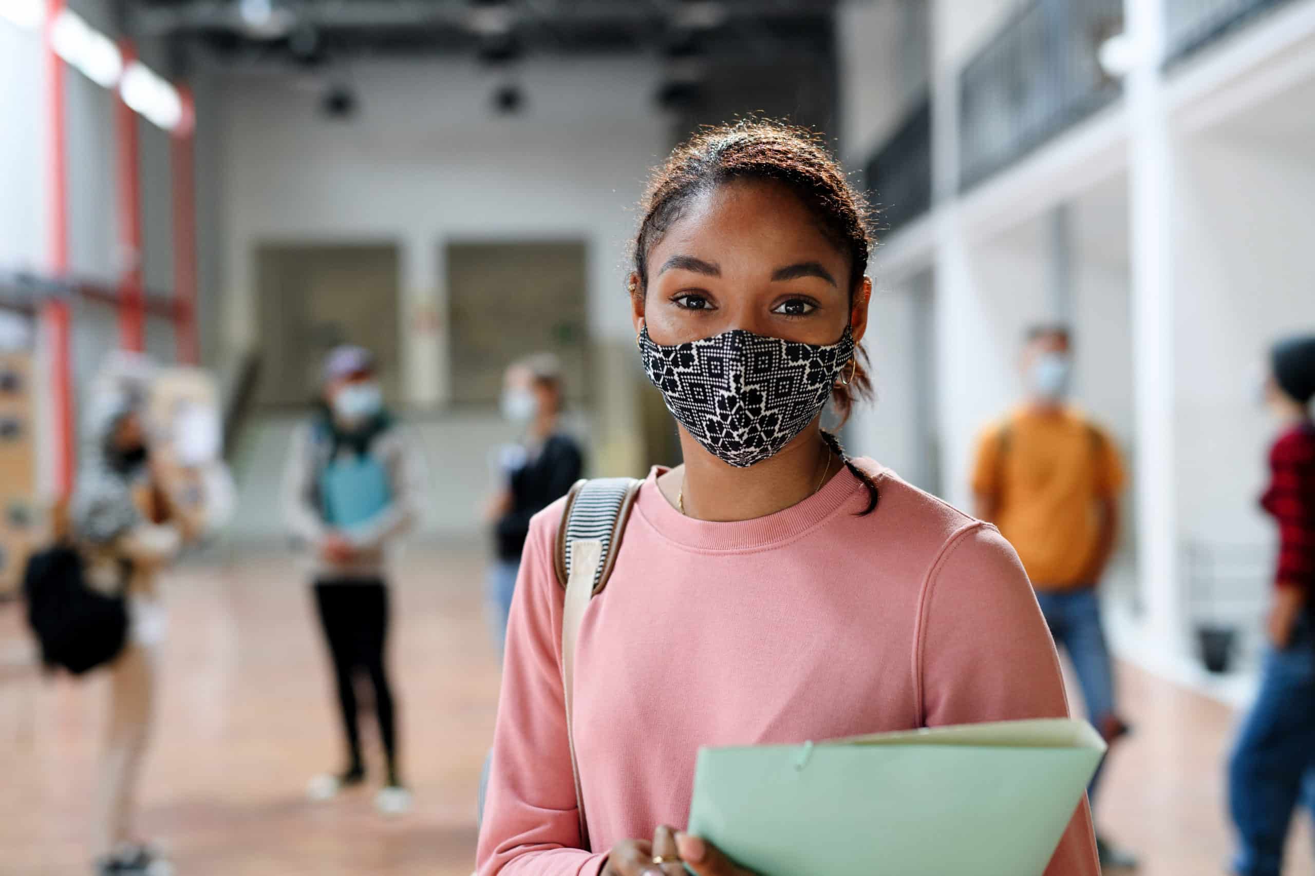 Female Student with Mask